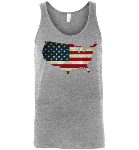Pro America Tank Top, USA Flag in USA Map - Lost at Home Shirts
